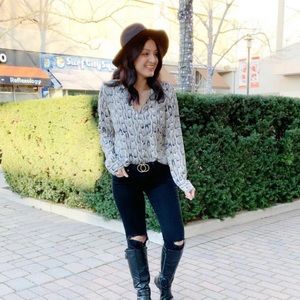 Express snake skin print button down.